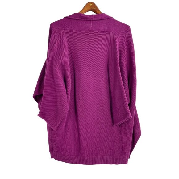 Theory Nisa Purple Cotton Cashmere Blend Open Front Ribbed Cardigan Womens XS - Picture 3 of 8